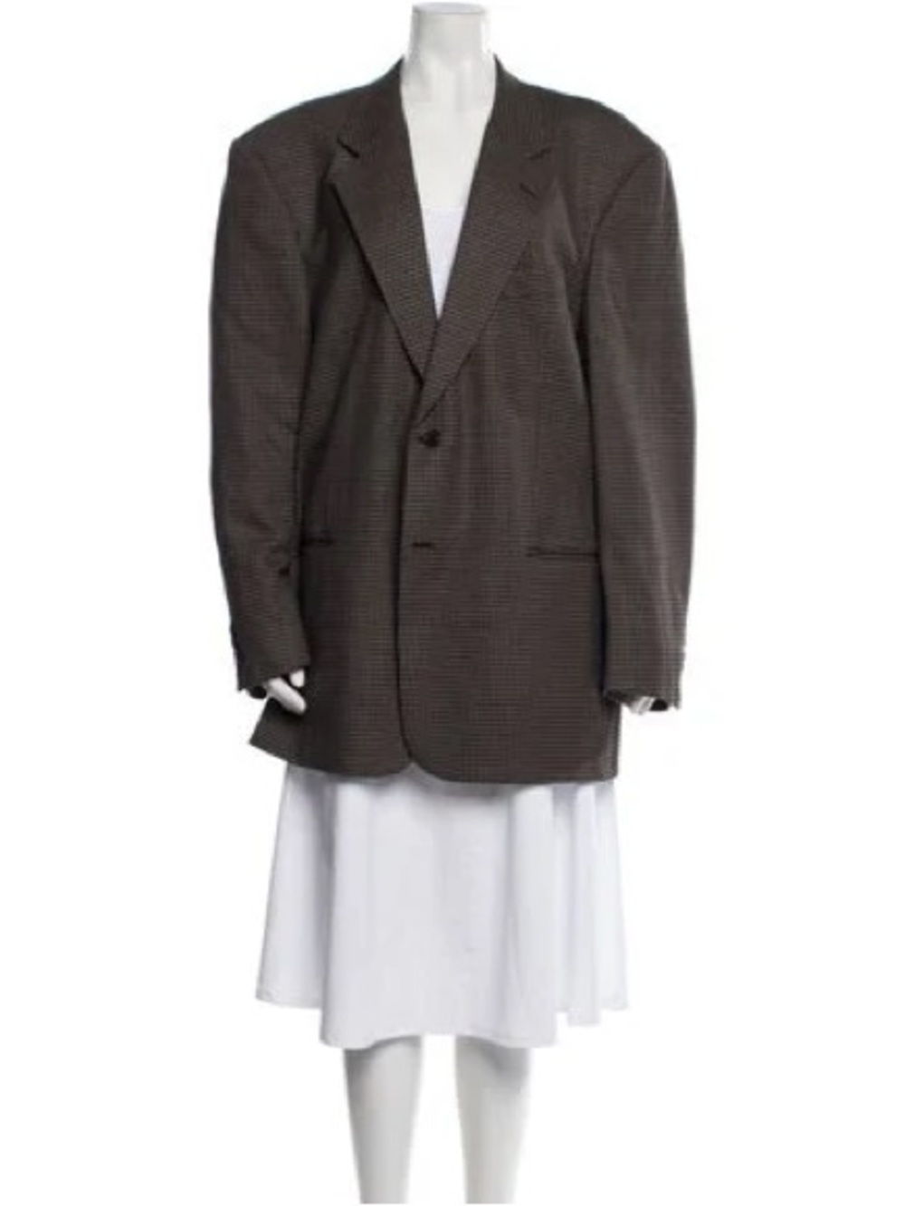 Valentino Virgin Wool Houndstooth Print Blazer
